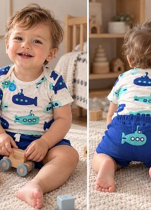 Костюм для хлопчика carters 18м (до 81см) бавовняний з принтом підводних човнів