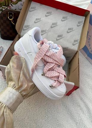 Nike air force 1 low custom lanvin laces pink 2
