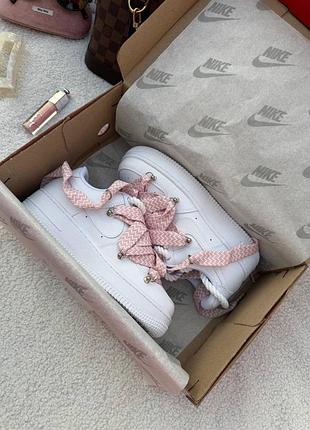 Nike air force 1 low custom lanvin laces pink 4