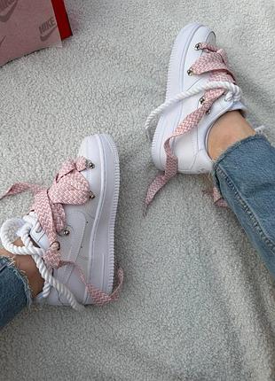 Nike air force 1 low custom lanvin laces pink
