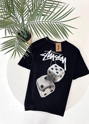 Мужская футболка stussy ball черная хлопковая тенниска стусси спортивная на лето xl (b)