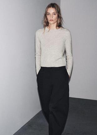 Светр жіночий zara, сірий, 100% вовна