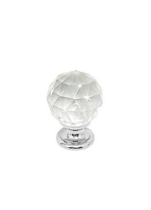 Ручка-кнопка fulgor з кристалом murano ue9992.030.400 хром глянець d30мм