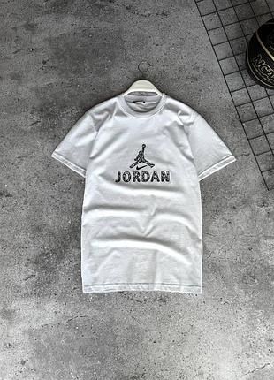 Чоловіча футболка jordan біла бавовняна теніска джордан на літо (b)