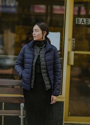 Uniqlo популярна ультралегка пухова куртка uniqlo ultra light down у темно-синьому кольорі.