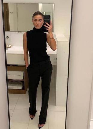 Брюки жіночі zara чорні прямі брюки с