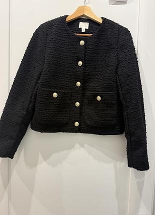 Жакет жіночий h&m чорний твідовий