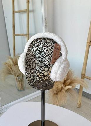 Женские меховые наушники из искусственного меха премиум качества teddy белые