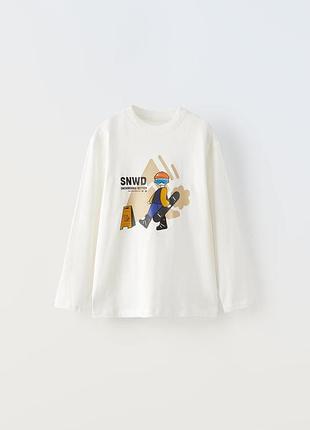 Лонгслив для мальчика 120см, 140см, 164см, zara, 6-7роков, 9-10роков, 13-14роков, стильный реглан для мальчика, хлопок