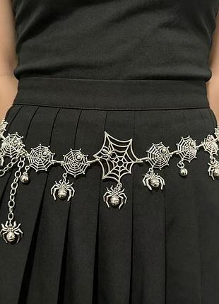 Пояс-цепочка паутина и пауки halloween 110 см для девочек