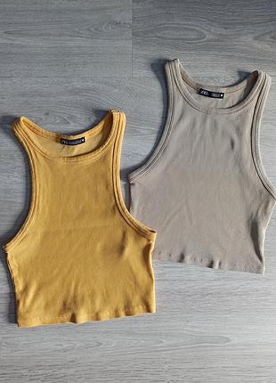 Два топа zara s-m в рубчик