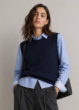 Новый женский свитер с имитацией рубашки primark s