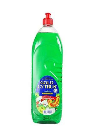Рідина для миття посуду 1,5 л (зелений лайм) тм gold cytrus