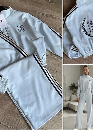 Жіночий спортивний костюм корея блакитний розмір м-l