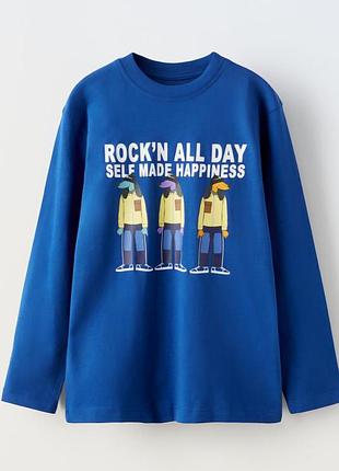 Лонгслив для мальчика 120см, 130см, 140см, zara, 6-7роков, 8-9роков, 9-10роков, стильный реглан для мальчика, хлопок