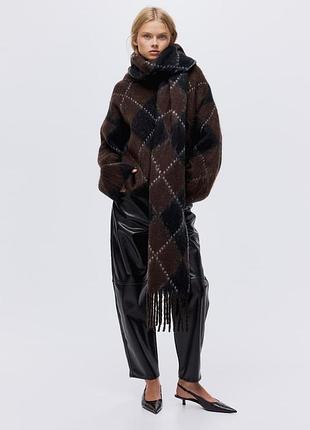 Светр жіночий h&m limited із мохеру та шерсті, коричневий з чорним
