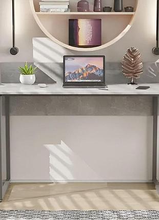 Письменный стол скай ferrum-decor 75x120x70 серый металл дсп бетон 32 мм (frd-106680)