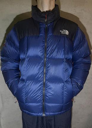 Чоловічий пуховик the north face синій, чорний, розмір l