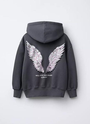 Худи zara для девочки, утепленный свитшот 140см (8-9 лет) оригинал