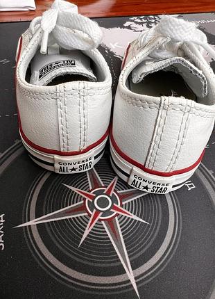 Кеди унісекс converse chuck taylor all star білі з червоною окантовкою