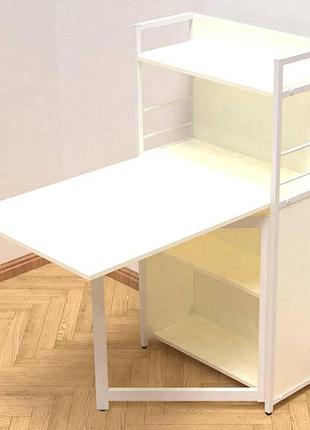Стіл книга з етажеркою практик 1 ferrum-decor білий 1200x640 мм, дсп 16 мм (frd-104618)