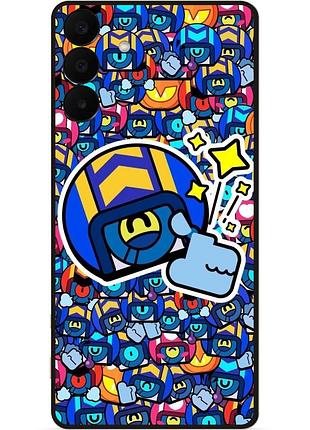 Силиконовый бампер чехол для samsung a27 стикеры бравл стю brawl