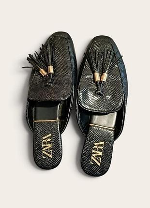 Мюлі жіночі zara чорні, розмір 39-40