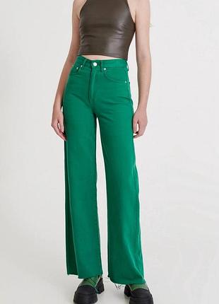 Топ pull&bear з екошкіри, розмір m, хакі 5