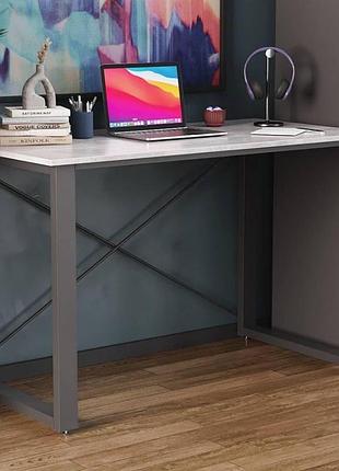 Письменный стол ferrum-decor драйв 120 см, черный металл/дсп бетон (frd-103177)
