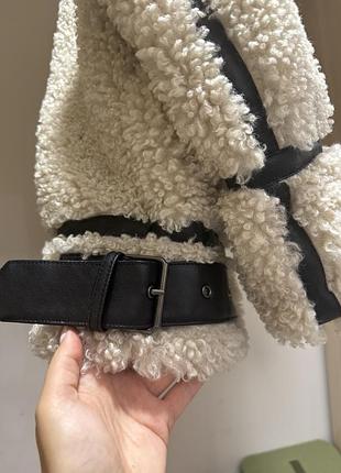 Дублянка жіноча h&m teddy біла 3