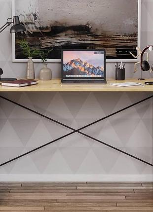Письмовий стіл ferrum-decor коннект 120x75x60 см, чорний дсп дуб артизан (frd-104203)