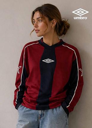 Женский свитшот из 90х с завязками снизу и вышивкой лого umbro s