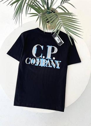 Мужская футболка c.p. company с принтом черная с.п. компани на лето l (b)