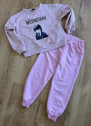 Спортивний костюм для дівчинки wednesday, рожевий, розмір 140