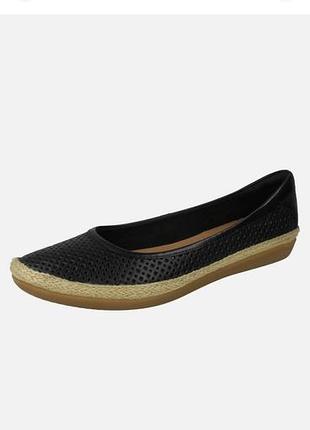 Балетки жіночі clarks чорні, 23,5 см, шкіра