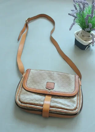 Сумки жіночі celine f/02 2002 вінтажна шкіряна сумка через плече бежева