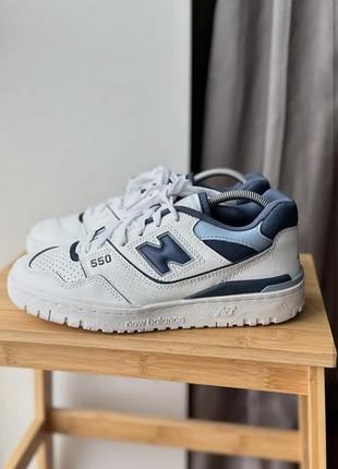Кросівки жіночі new balance 550 білі з синім, розмір 39.5 - оригінал