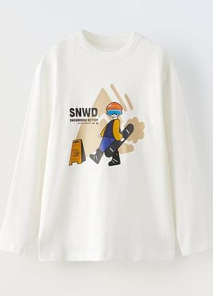 Лонгслив для мальчика 120см, 140см, 164см, zara, 6-7роков, 9-10роков, 13-14роков, стильный реглан для мальчика, хлопок
