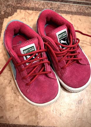 Кросівки для дітей puma рожеві замшеві 21