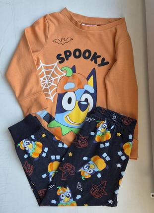 Tu пижама хлопок 1,5 - 2 года 86-92 см bluey halloween хэллоуин
