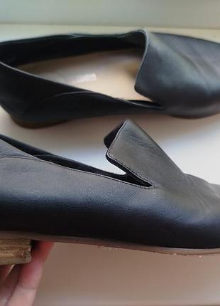 Лофери жіночі clarks чорні шкіряні туфлі мокасини сліпери