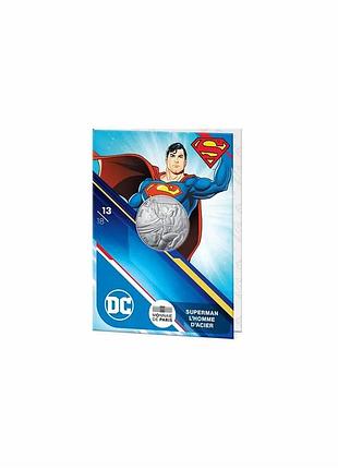 Серебряная монета 10 евро 2025 monnaie de paris - dc comics superman "man of steel" (coincard) - 24