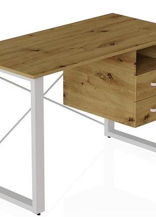 Письменный стол с ящиками ferrum-decor оскар 750x1200x600 белый дсп дуб артизан frd-103225