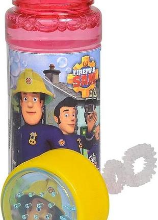 Мильні бульбашки simba пожежний сем 60 мл, fireman sam, з грою на кришечці