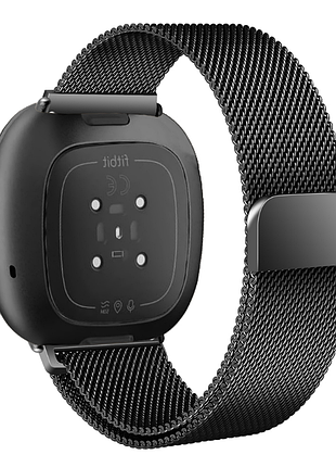 Міланський сітчастий ремінець primo для годинника fitbit versa 4 / fitbit sense 2 - black 3