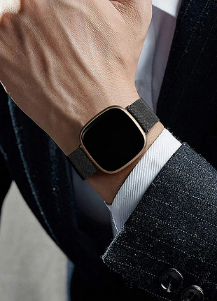 Міланський сітчастий ремінець primo для годинника fitbit versa 4 / fitbit sense 2 - black 7
