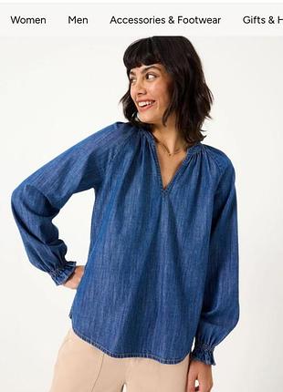 Джинсовая блуза pacey blue denim blouse от бренда fatface