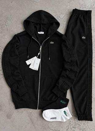 Костюм lacoste зіп худі штани 2 пари шкарпеток у подарунок!   сезон: весна/літо/осінь  матеріал: 95% бавовна розмір: s, m, l, xl, xxl