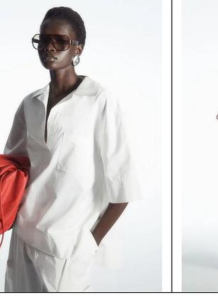 Нова.рубашка фактурная из хлопка cos short-sleeved resort shirt white оригинал.из свежих коллекций