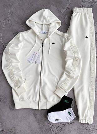 Костюм lacoste зіп худі штани 2 пари шкарпеток у подарунок!   сезон: весна/літо/осінь  матеріал: 95% бавовна розмір: s, m, l, xl, xxl